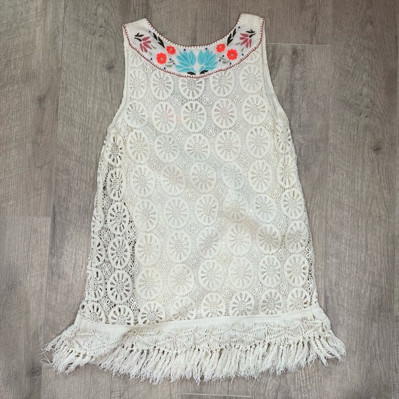 Anthropologie Mermaid Embroidered Crochet Fringe Dress - Picture 4 of 4